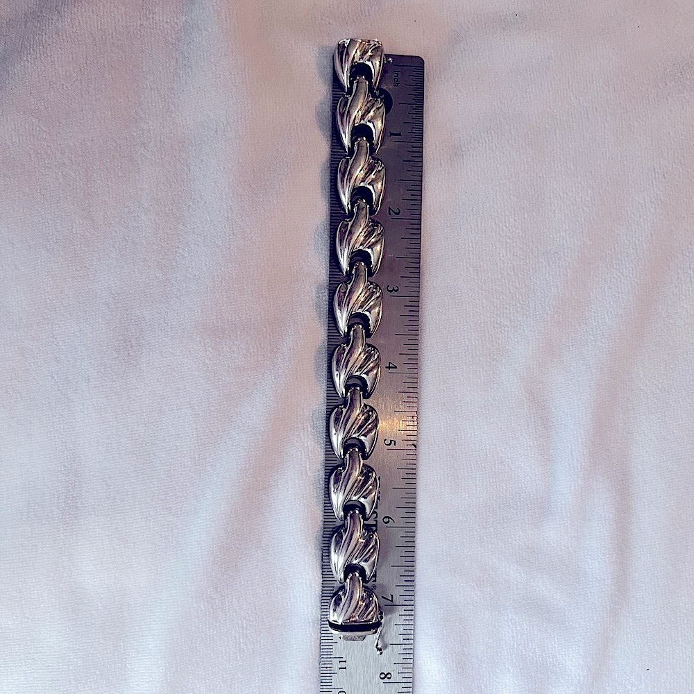 Milor Italy 925 Sterling Silver
Vintage Wide Chunky Chain Bracelet - Picture 3 of 10